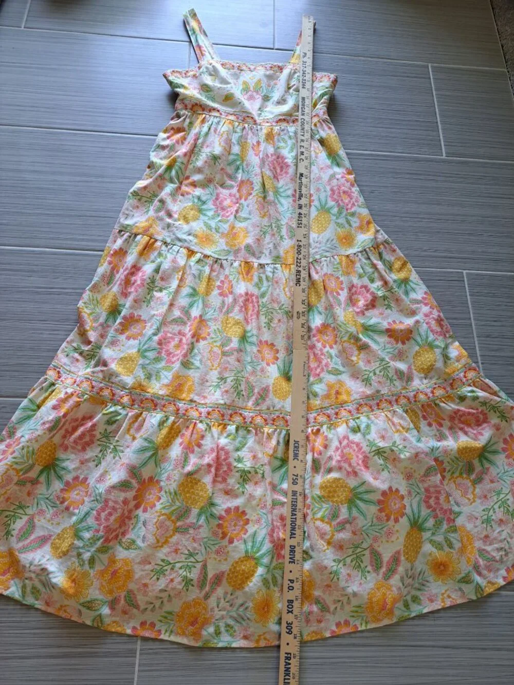 Rachel Zoe Embroidered Maxi Dress Tiered Womens Floral Size 6 Pastel Cottagecore - Picture 13 of 15